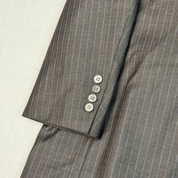 Tasso Elba Mens Black Striped Sport Coat Suit Jacket Blazer Size S42 - 90% Wool - Picture 11 of 16